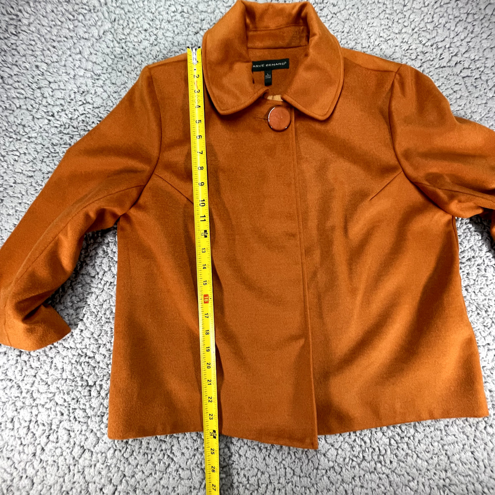 Harve Benard Single Button Wrap Jacket Women's Large Orange Mustard Fall - Picture 9 of 12